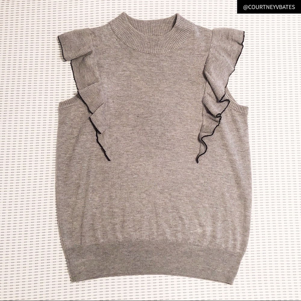Worthington Sleeveless Ruffled Sweater
